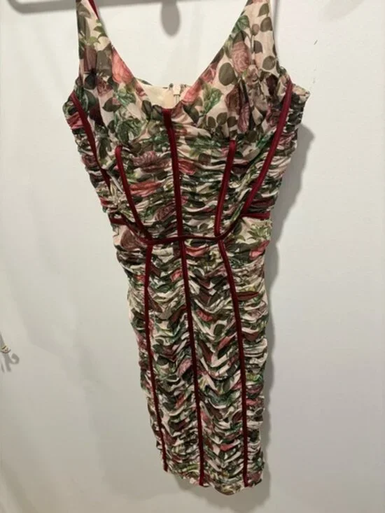 HOUSE OF CB - SABLE -Vintage Floral Ruched Corset Dress - Picture 6 of 12